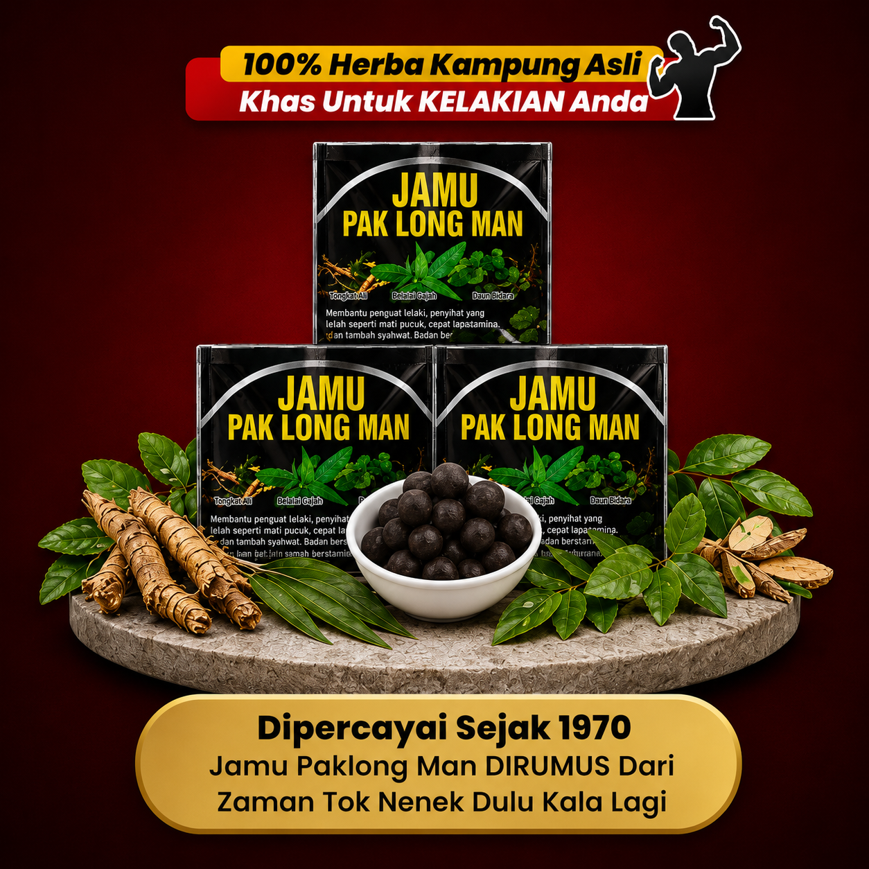 Jamu Paklongman dengan ramuan herba pilihan