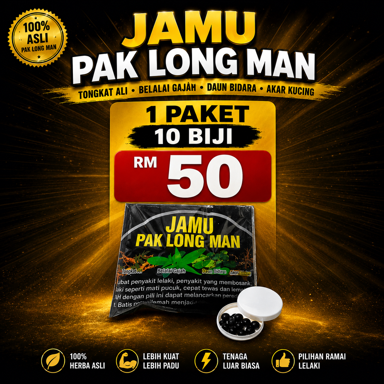 Pakej satu Jamu Paklongman RM50