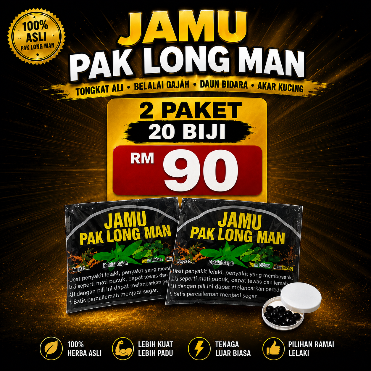 Pakej dua Jamu Paklongman RM90